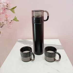 set de termo negro con tazas