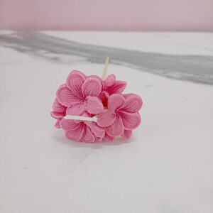 Vela rosa c/hojas para arreglo