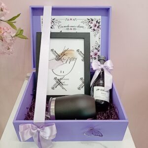 Arreglo caja color lavanda