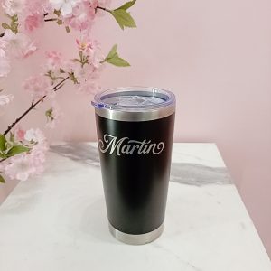 Termo rambler negro grabado laser 590ml